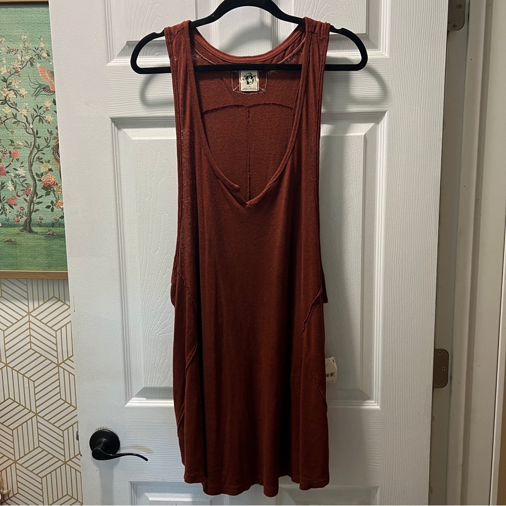 NWT Free People Care FP Chasing Sunsets Tunic / Russet Acorn - Picture 7 of 9